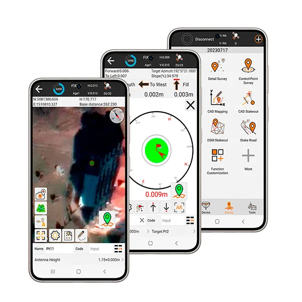 Pantallas de levantamiento y replanteo de X-Survey